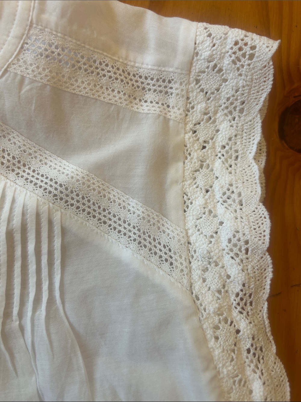 Madewell White Cotton Lace-Trim Button Front Blouse - Picture 3 of 4